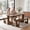 Walnut, variant on Guyou 63" Wooden Oval Dining Table with 2 Benches, Farmhouse Dining Table Set for 4-6 People, Mid Century Modern Kitchen Table with Bench, Dinner Table Set for Breakfast Dining Room, Walnut