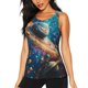thumbnail image 1 of Balery Colorful Planet Universe Camiseta sin mangas estampada ligera para mujer, tops de entrenamiento sin mangas, camisetas de yoga transpirables de secado rápido.-Medium, 1 of 7