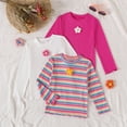 thumbnail image 2 of Splozh Long Sleeve Blouse 2T 3T 4T 5T 6T 7T 8T 3 Pack Toddler Girls Shirts Long Sleeve Shirt for Girls Tees Kids Tshirts Clothes Fall Tops,Hot Pink,4-5 Years, 2 of 6