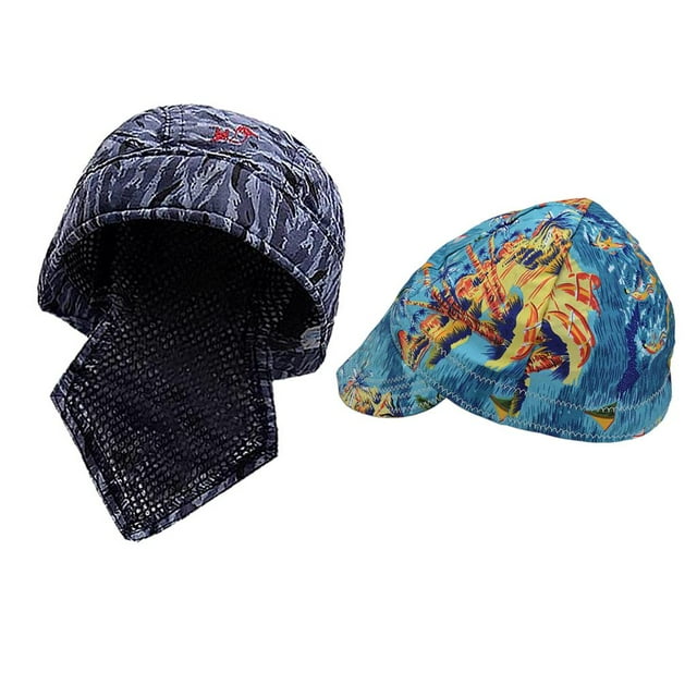 S SERENABLE 2Pcs Welders Protective Bandana Type Hood Welder Hat Cap Set Welding Helmet