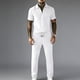 thumbnail image 2 of Pantalones de Cintura Elástica para Hombre Set Casual de Verano con Cremallera de Manga Corta Y Pantalones de Bolsillo con Cordón con Bolsillos de Cremallera para Hombres, 2 of 9