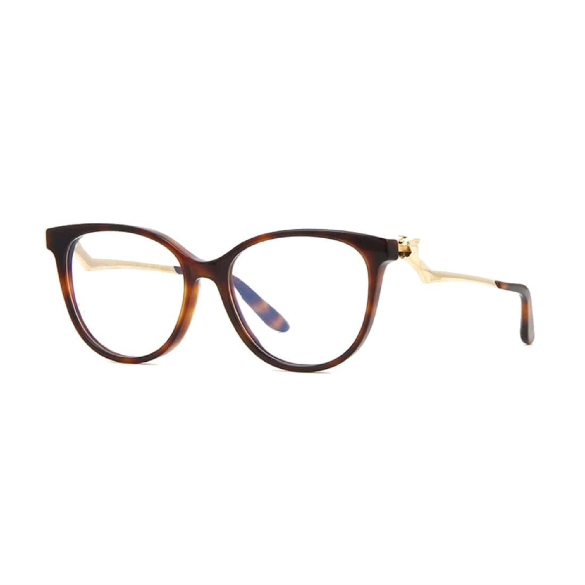 Cartier CT0119O006 Havana Gold CatEye Women's Acetate Eyeglasses