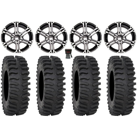 ITP SS212 14" Wheels Machined 27" XT400 Tires Yamaha Viking Wolverine YXZ1000R CFMoto ZForce 950 UForce 1000
