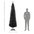 thumbnail image 3 of 7ft Slim Artificial Pencil Christmas Tree, Unlit Xmas Tree with 499 Tips & Plastic Stand, 3 of 9