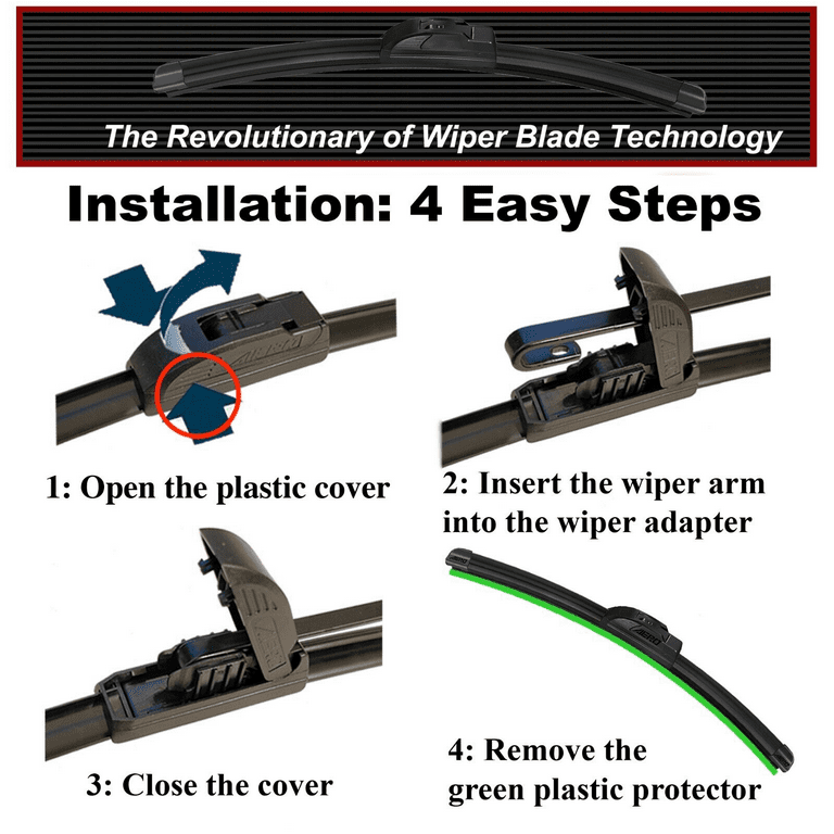 26" And 19" Premium Hybrid Silicone Windshield Wiper Blades OEM Quality J- Hook - Arsenal Productions - Spectacles à Brest - Foto 2