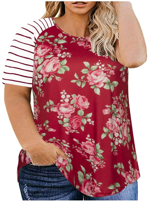 Plus Size Red Tops