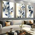thumbnail image 4 of 3pcs Floral Abstract Ink Painting Canvas Art Set, Modern Glam Minimalist Wall Art, Frameless Art Deco Classic Style Posters, Landscape Theme Paintings for Home Office, Living Room, Bedroom, Bathroom, 4 of 4