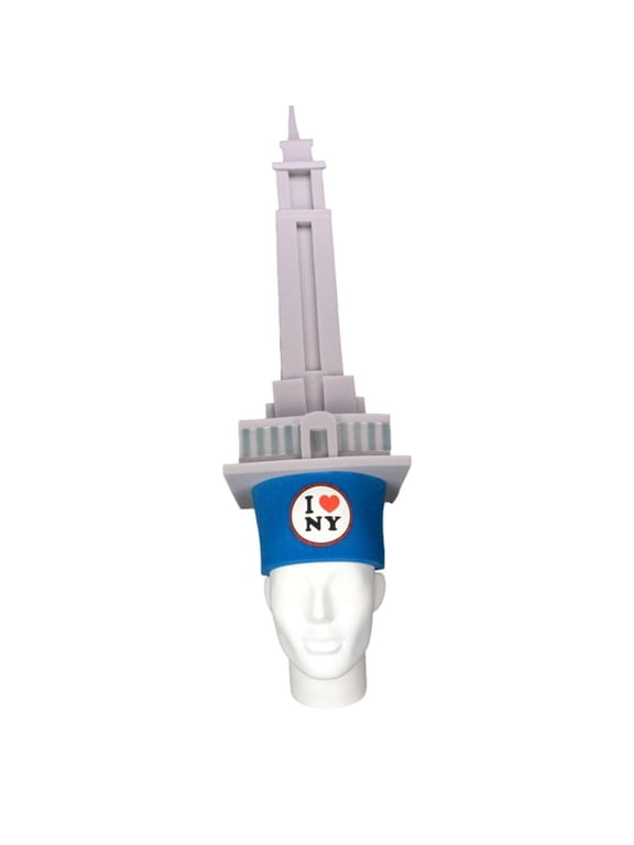 Funny Silly Patriotic Uncle Sam I Love New York Big Apple USA American Flag for Independence Day, 4th of July Dad Hat or Crazy Hat Day, Empire State Building