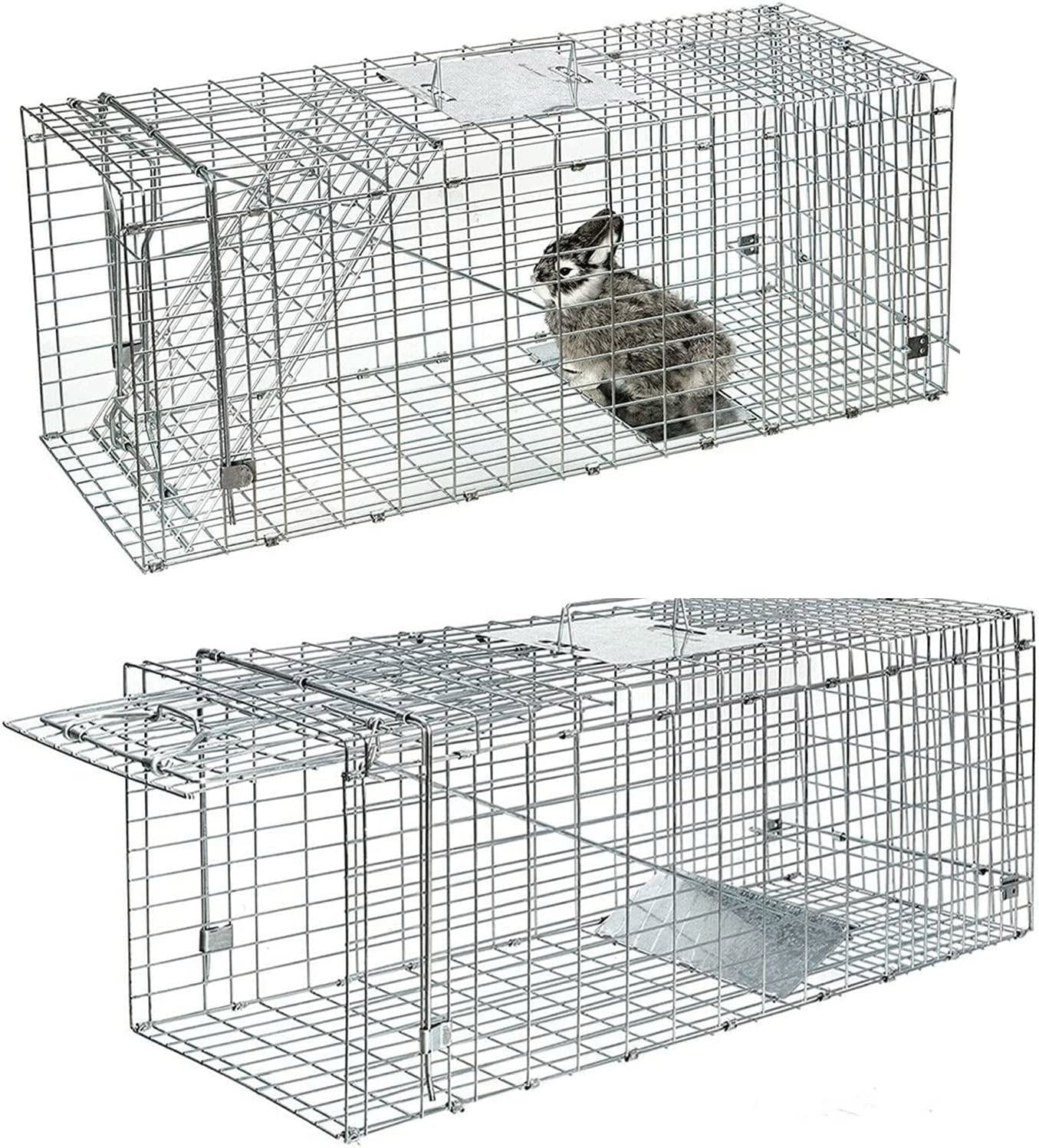 Cat Trap for Stray Cats 24x8x7 Animal Trap Live Traps for Cats Squirrel  Groundhog Opossum Rabbit Skunk Chicken and Small Animal, Pedal Triggered