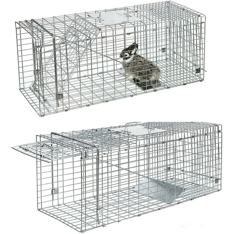 2Z Live Animal Trap 24x8x7 Humane Cat Trap Cage for Stray Cats