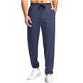 thumbnail image 2 of PNTUTB Men's Relaxed Solid Color Elastic Waistband Pants with Pockets and Drawstring Lightweight Athletic Pants, 2 of 6
