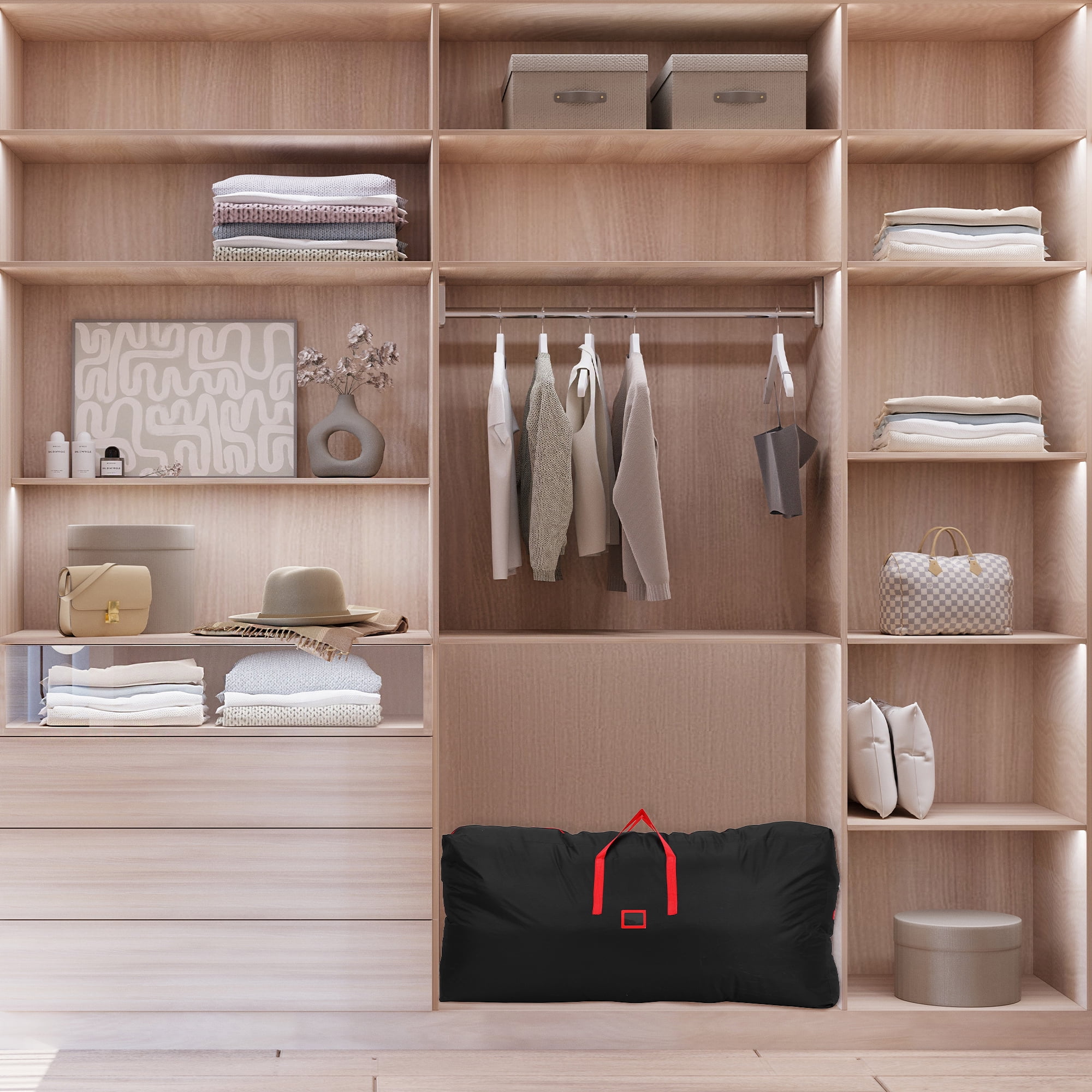 Unique Bargains 1 Pack Clothes Storage Bags Moving Bags Black 65*15*30in