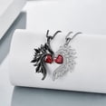 thumbnail image 3 of Colgante de pareja con alas de ángel del diablo, circonitas de amor con diamantes, collar sencillo de regalo para el día de San Valentín en blanco y negro europeo y americano, 3 of 5
