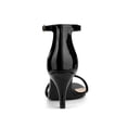 thumbnail image 4 of Unique Bargains Women's Solid Color Open Toe Stiletto Heeled Ankle Strap Sandals, 4 of 7
