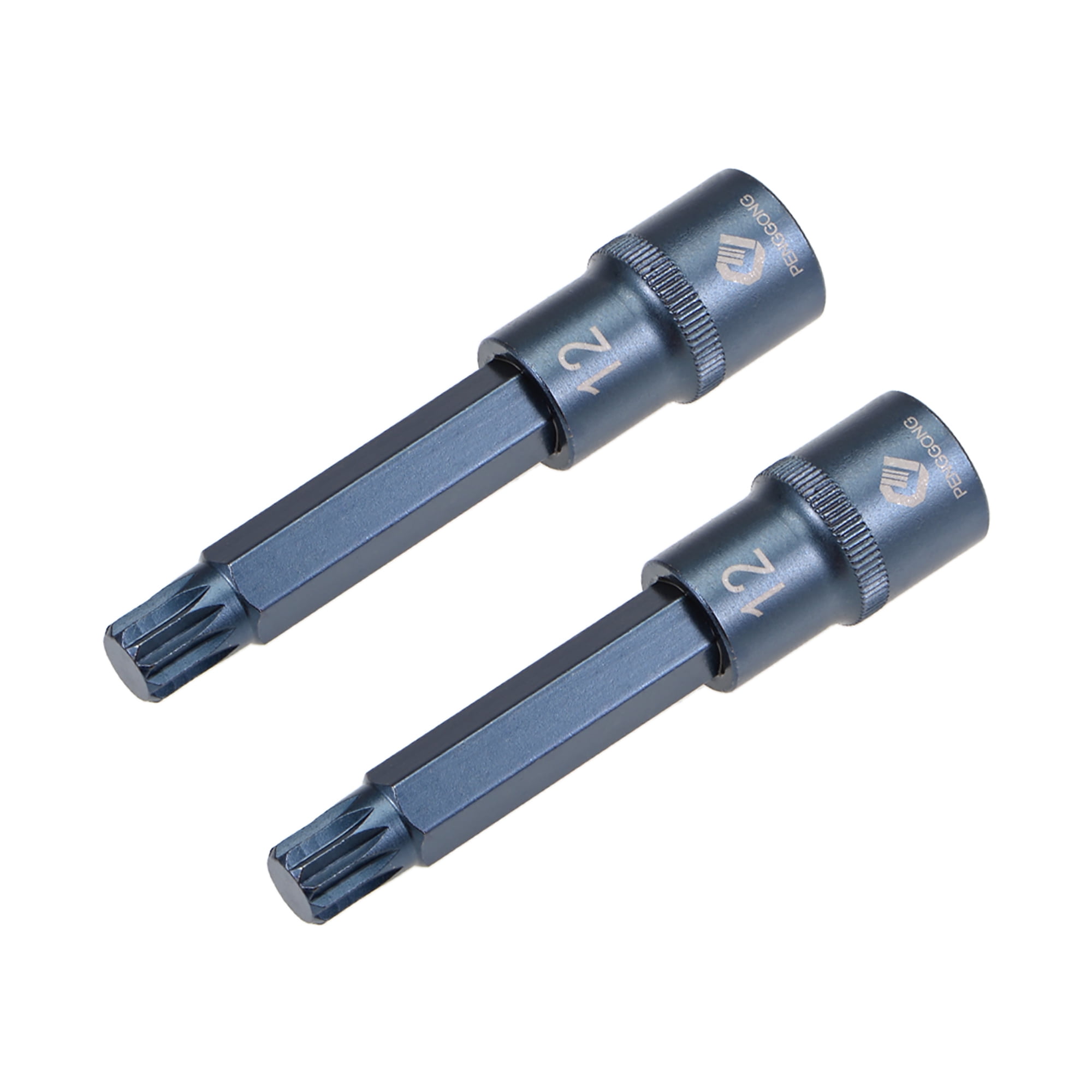 2 Pcs 1/2Inch Drive x M12 Triple Square Spline Bit Socket, Metric 4