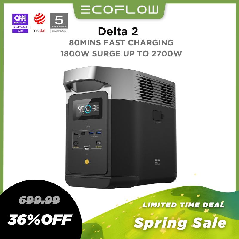 EF ECOFLOW DELTA 2/DELTA 3 Portable Power Station, Full Charge in 56 Min, 1024Wh LiFePO4 Battery, 1800W AC/100W USB-C Output, Solar Generator #DealsforYouDays