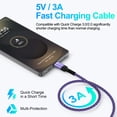 thumbnail image 3 of Charging Block, 2 Pack USB C Charger Block with 6FT Type C Cable, Type C Charging Block Fast Charging USB Brick Cube Wall Charger Adapter Charger Station Power Base Phone Charger Cords, Purple, 3 of 8