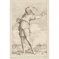 thumbnail image 3 of Salvator Rosa 11x14 Black Modern Framed Museum Art Print Titled - Soldier Carrying a Cane Striding Toward the Left (1656 - 1657), 3 of 5