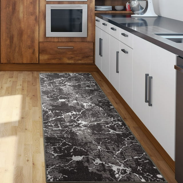 BY COCOON 2'x10' Runner Rug| Kitchen Rug Washable Rug Hallway Runner Runners Rugs for Hallway Non Slip (57 cm x 305 cm Grey Rug)