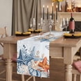 thumbnail image 2 of Table Runners 70 Inches Long Dress Scarves, Blue Coastal Farmhouse Coffee/Dining/Kitchen Table Decor, Holiday Table Runner, Summer Beach Starfish Weeping Eucalyptus Ombre 13x70 Inch, 2 of 9