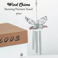 thumbnail image 2 of Matashi Chrome Plated Silver Butterfly Wind Chime with Crystal Accents Decorative Hanging Piece – Single Piece, 2 of 4