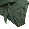thumbnail image 4 of Gibobby Trajes de Baño para Mujer Traje de baño de cintura alta con cuello en V y recorte de bikini sexy de color sólido para mujer(Verde,G), 4 of 5