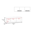 thumbnail image 3 of Miekor Furniture Sahara 47" Wide One - Door Wall Cabinet with Three Shelves and Pull up door for Home Office, Living room, Kitchen, Garage White and Natural Oak 38684, 3 of 8