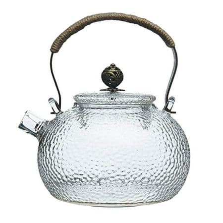 

700Ml Teapot Cold Kettle Hammer Heat-Resistant Glass Transparent Copper Handle Beam Pot Can Be Heated Kettle