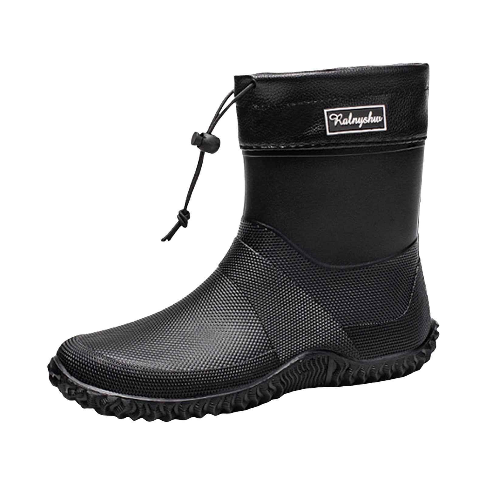Mepaouo Women's Mid Calf Rain Boots Lightweight Water Garden Shoes Durable Non Slip Rubber Rainboots