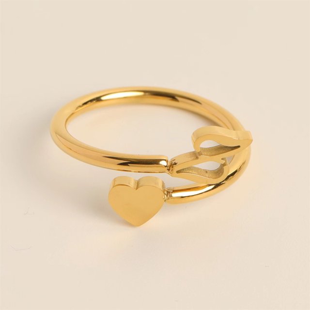 Fiudx Anillos de Inicial de Oro, Anillo Apilable con Letra Abierta, Joyería Ajustable con Alfabeto, Regalos Personalizados Únicos, Accesorio de Moda para Mujer, Perfecto para Mamá o Novia.
