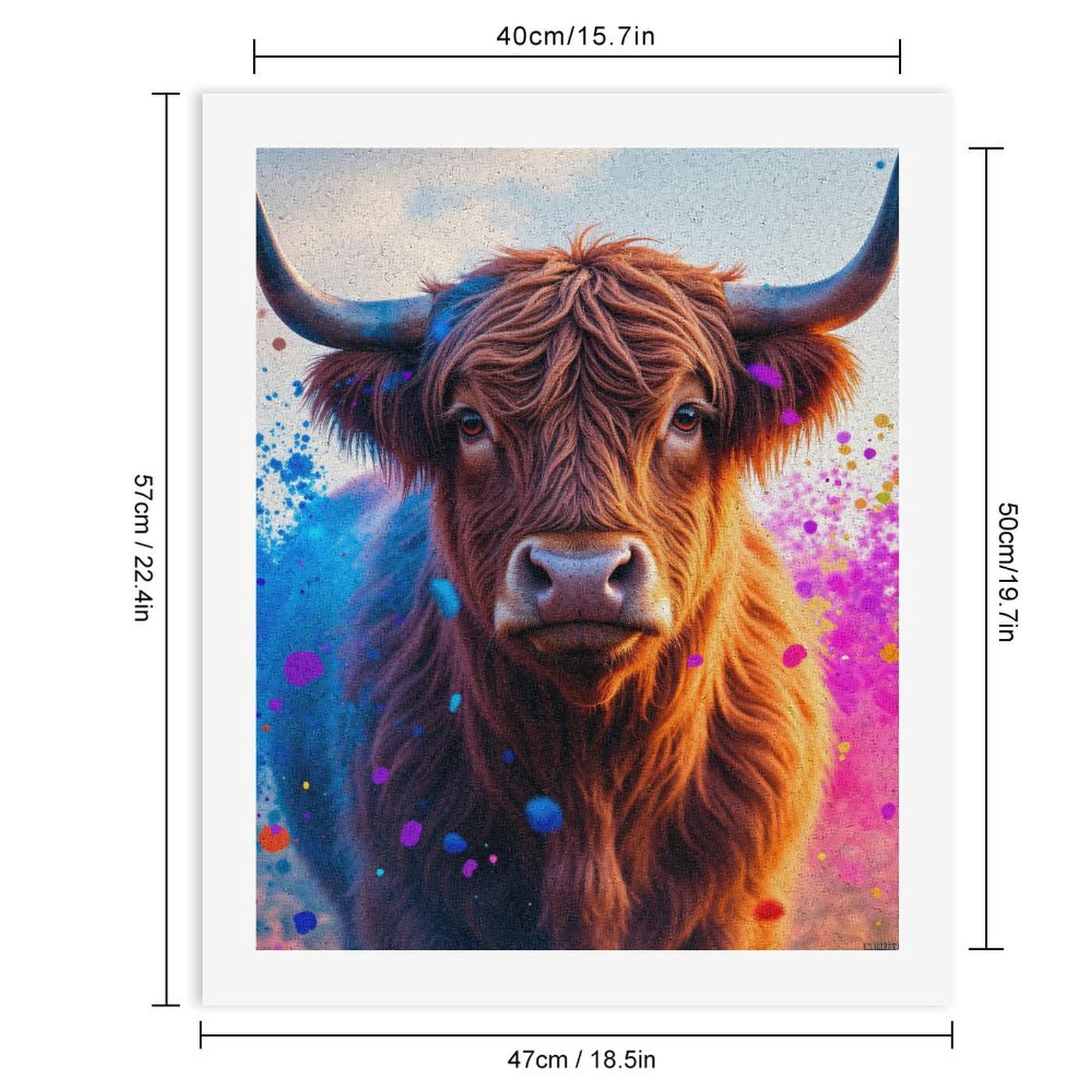 Paint By Numbers Kit for Adults Beginner - DIY Majestic Shaggy Animal Art Burst Canvas Painting Kits for Adults, Frameless Paint By Number for Adults for Home Wall Decor 16x20 Inch