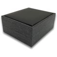 thumbnail image 2 of 1 Qty - Charcoal Grey Mesh Pendant / Earring Jewelry Box w/ Black Leatherette Interior and Inset Top, 2 of 3