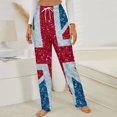 thumbnail image 3 of Glittery Union Jack Flag Winter Female Pants Flannel High Waist Women Pants Lady Warm Straight Leg Plush Trousers, 3 of 7