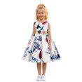 thumbnail image 3 of Princess Dress Girls Bow Design Floral Party Dress (White), 3 of 3