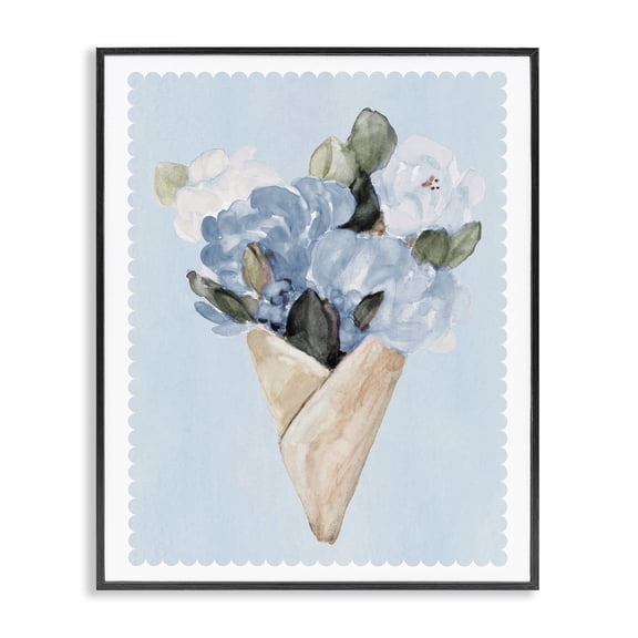 Stupell Industries Blue Gift Bouquet Black Framed Giclee Art, design by Lanie Loreth