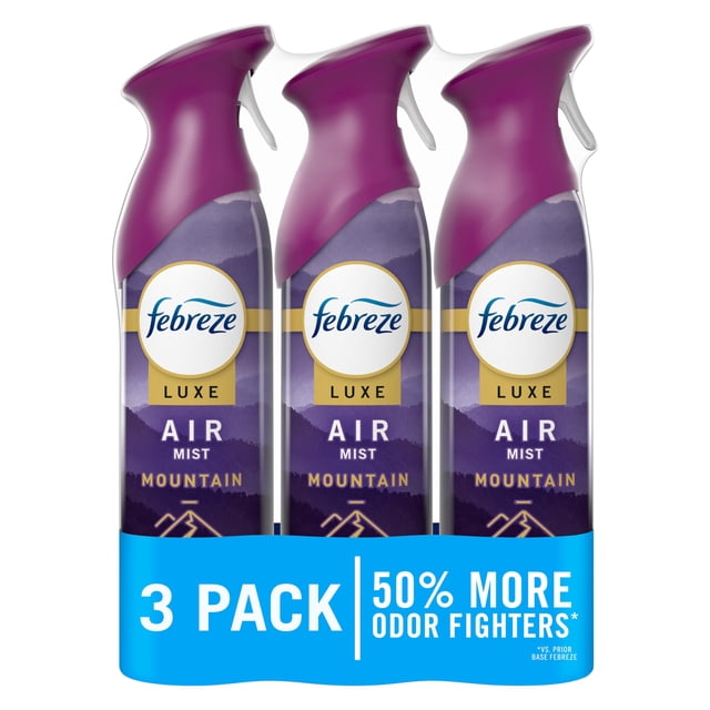 Spray ambientador Febreze aroma montaña 240 ml, paquete de 3