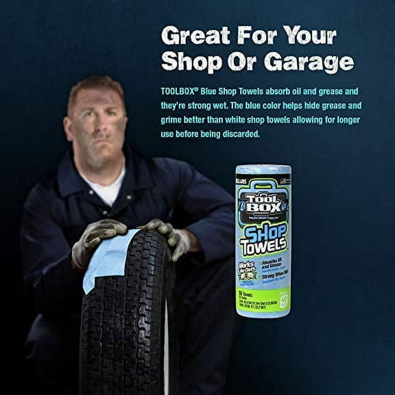 Sellars 54400 ToolBox Z400 Shop Recycled Disposable Towel, 11" Length x 9.4" Width, Blue (30 Rolls of 55 Sheets)