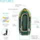 thumbnail image 3 of Seahawk Inflatable Boat Series: Includes Deluxe Aluminum Oars and High-Output Pump – SuperStrong PVC – Fishing Rod Holders – Heavy Duty Grab Handles – Gear Pouch, 3 of 5