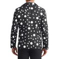 thumbnail image 3 of INSPIRE CHIC Men's Suit Polka Dot Print One Button Single Breasted Sport Coat M Black, 3 of 6