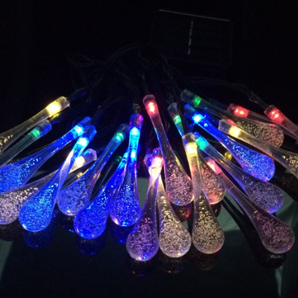 30 LED 6.3M Solar Water Drip Light Outdoor Decorative Waterproof Lamp