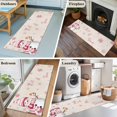 thumbnail image 5 of 2'x6' Rug Runners for Hallways Kitchen, Pink Christmas Snowman Non Slip Entryway Beside Floor Carpet Runner, Xmas Snowflake Birds Washable Laundry Room Bedroom Throw Rugs Mat for Family Pet, 5 of 8