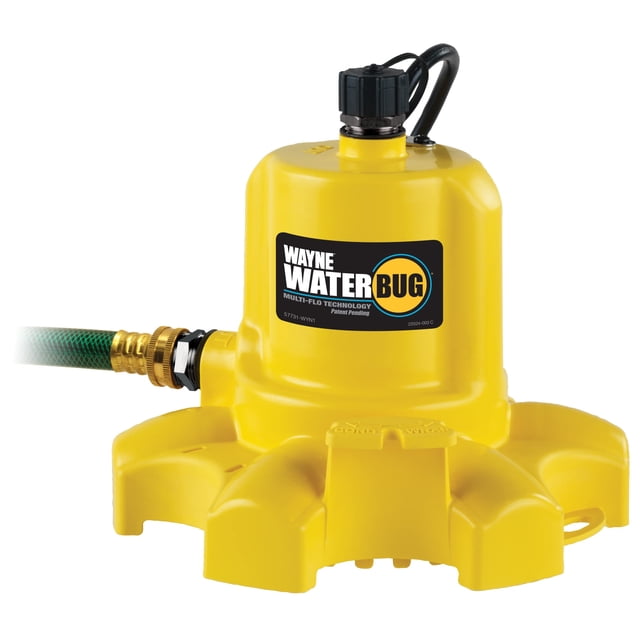 Bomba sumergible WAYNE WaterBug 1/6 HP 1350 GPH Amarilla