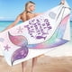 thumbnail image 2 of Toalla de playa de sirena - 28 x 59 Toallas de camping de poliéster con cola de sirena para niños Manta de playa súper suave ultra absorbente de secado rápido, 2 of 3