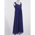 thumbnail image 5 of TiaoBug Flower Girls Maxi Dress Chiffon Junior Prom Wedding Bridesmaid Gown Navy Blue 14, 5 of 7