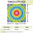 thumbnail image 2 of Rainbow Tie Dye Mandala Pattern Square Fitted Tablecloth with Elastic Edge,Square Table Cover,Washable Elastic Table Cover for Home Kitchen Party Decor 34"x34", 2 of 6