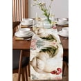 thumbnail image 2 of White Vintage Rooster Burlap Cotton Table Runner 13x36 Inches Short, Eucalyptus Leaves Spring Flower Farmhouse Table Runners, Outdoor Dining Tablecloths Decor for Baby Shower/Party/Wedding, 2 of 6