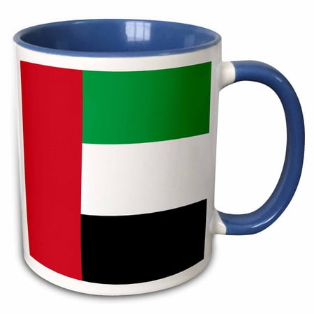 3drose, Flag of the United Arab Emirates Uae - Emirati Red Blue White Black Stripes - Arabian World Country, 11oz Two-tone Blue Mug
