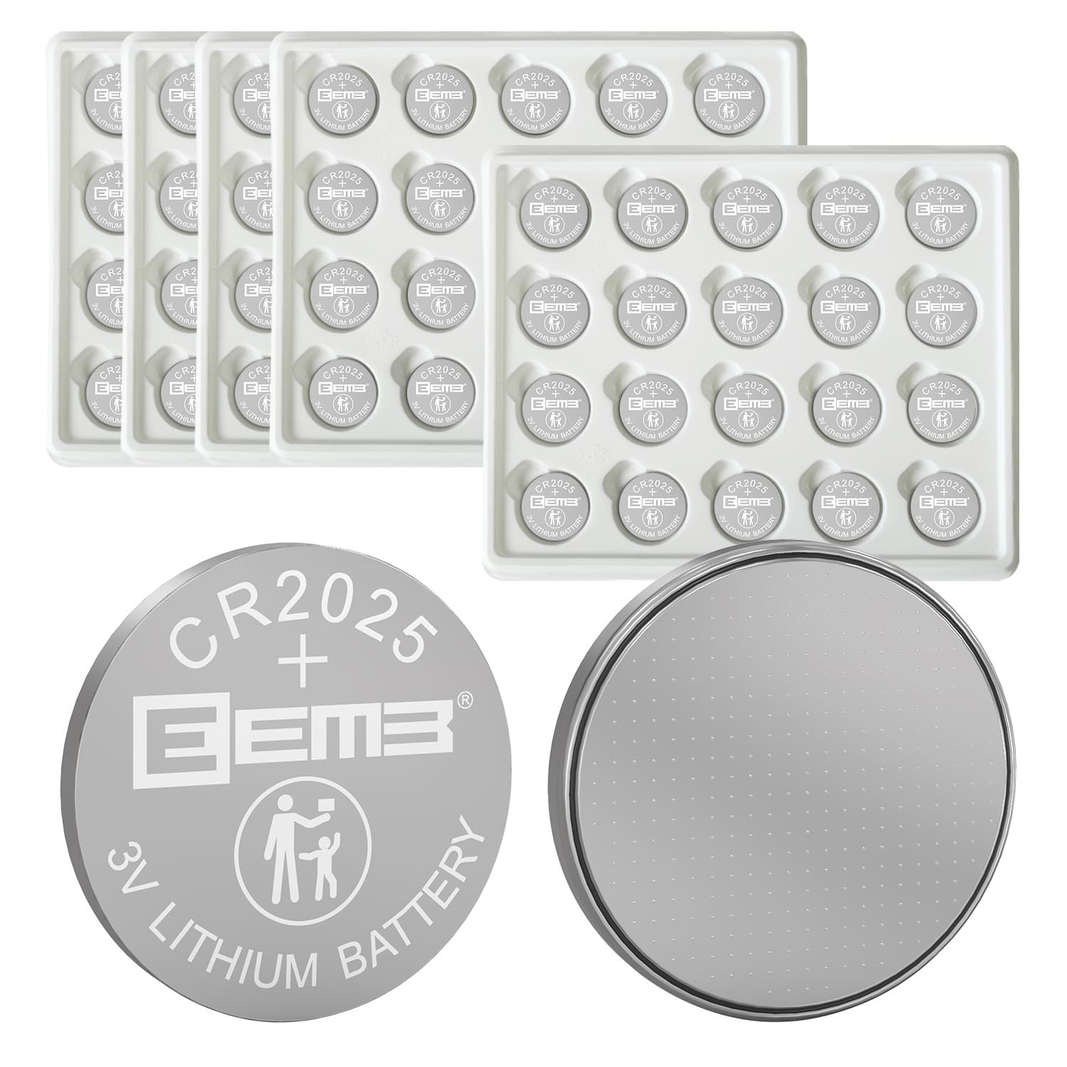 EEMB CR2025 3V Lithium Coin Cell Batteries for Key Fob Watch Remote, 20 Pack