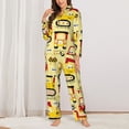 thumbnail image 3 of Junzan Funny Construction Vehicles Print Womens Pajama Sets,Long Sleeve Button Down For Women Pjs 2 Piece, 3 of 9