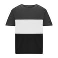 thumbnail image 2 of Mens Round Neck Short Sleeve T Shirt Color Block Oversize Pullover Shirts Men Fashion Casual Loose Tops (Black L), 2 of 4